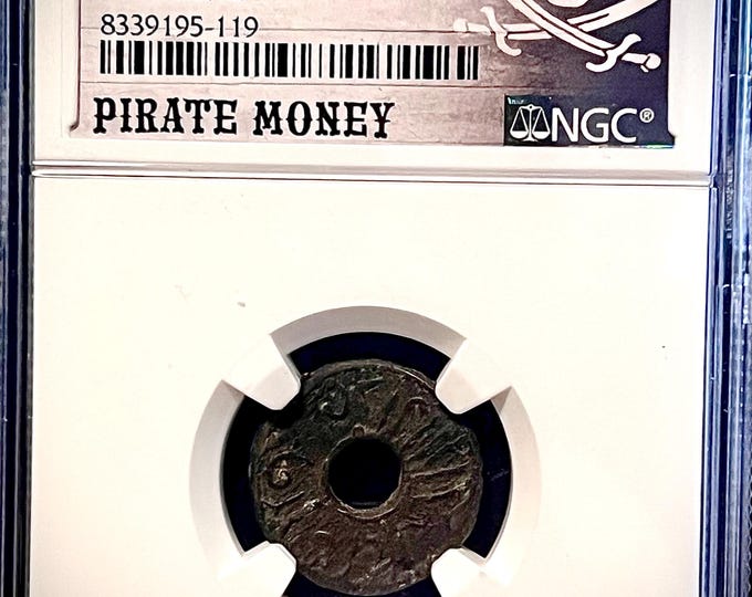 Genuine Pirate Money from 1658 to 1805 • Indonesian Palembang Pitis Treasure Coin • Graded Genuine by NGC