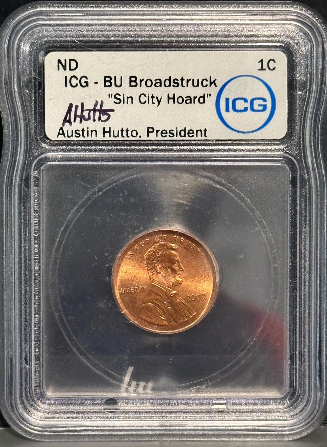 2000 Lincoln Memorial Penny, One Cent • Broadstrike Mint Error • Hutto ...