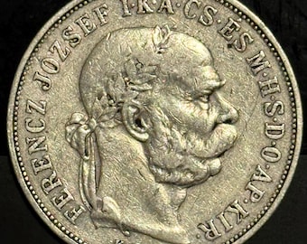 1900 KB Hungary 5 Korona • 90% Silver Franz Joseph World Coin • Ungraded VF Condition