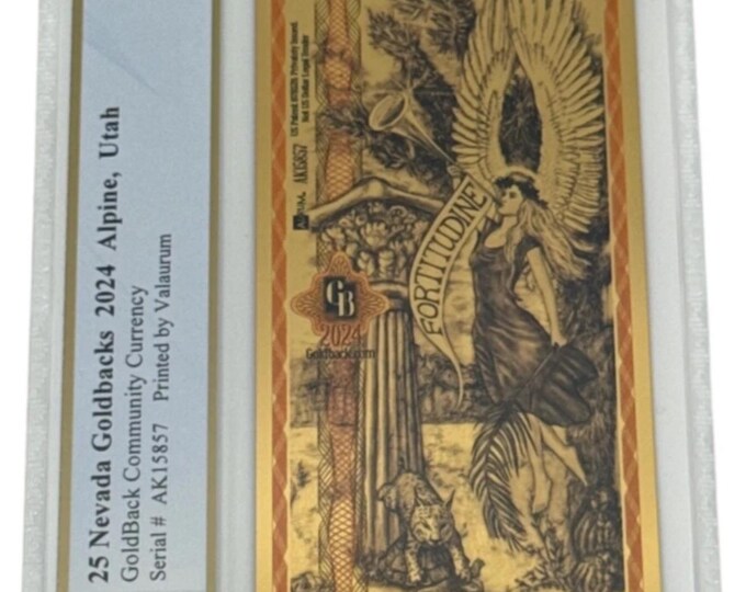 2024 Nevada 25 GOLDBACKS • 1/40 oz Fine Gold (99.9% Pure) • Fractional Gold Currency • Graded Supreme Gem Uncirculated, PCGS Banknote 70 PPQ