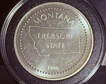 TIER 2 RARITY <3000 Made • Vintage 1986 Engelhard Minted Montana Big Sky Country • 1 oz Pure Silver Round in Capsule (.999 Fine)