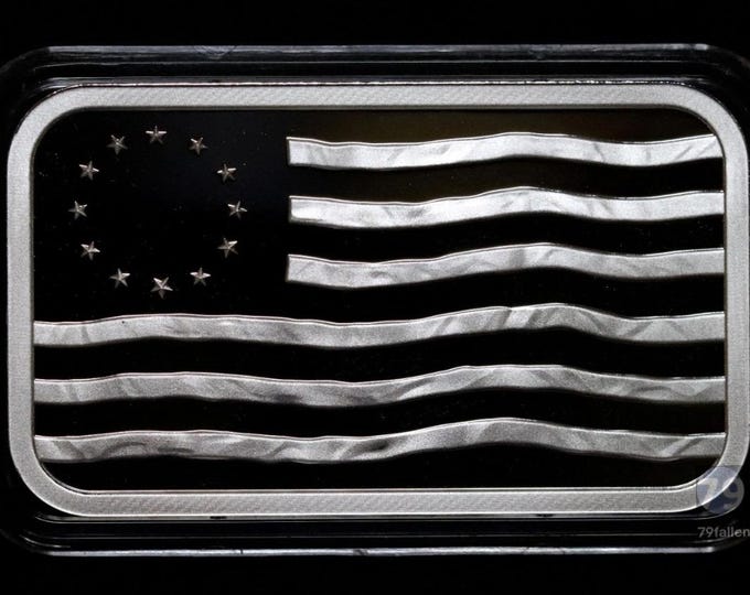 2025 Silver Shield, Colonial Flag Minimintage Proof Bar • In Capsule + Signed COA • 1 oz Pure Silver (.999 Fine) • Limited Mintage of 286