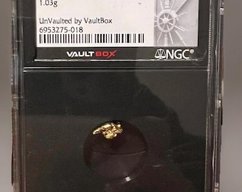Genuine GOLD NUGGET from Alaska • 1.03 Grams Gold • Unvaulted by Vaultbox Slab Core Label • Certified Authentic by NGC