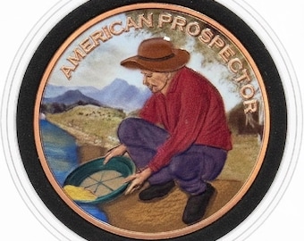 American Prospector Tribute Colorized Copper Round in Capsule • 1 oz Pure Copper (.999 Fine)
