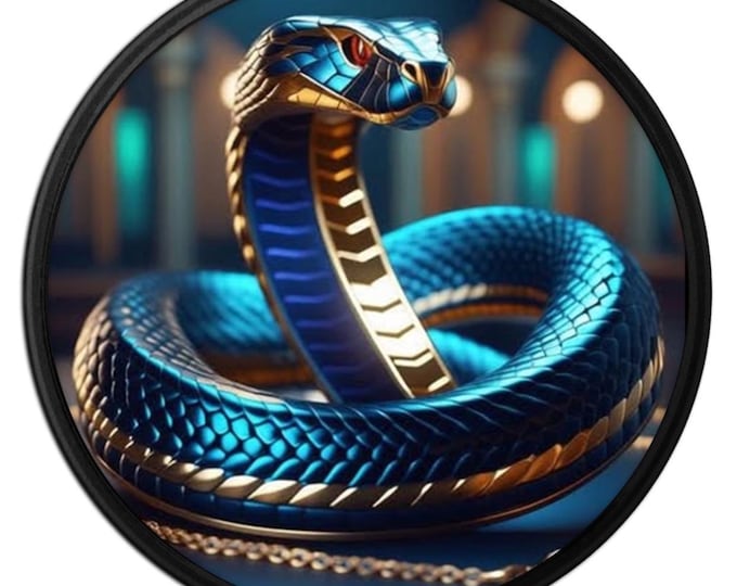 2025 The Ruthenium Mint Golden King Cobra • Year of the Snake + COA • 1 oz Fine Silver + Black Ruthenium Plating in Capsule with Stand