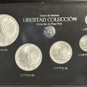2024 Mexico Libertad Collection, BU Brilliant Uncirculated • 4 Fine Silver Rounds, 1 oz + Fractionals in Capsule (1/2, 1/10, 1/20 oz)