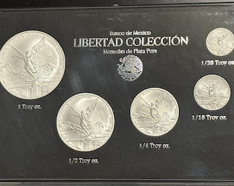 2024 Mexico Libertad Collection, BU Brilliant Uncirculated • 4 Fine Silver Rounds, 1 oz + Fractionals in Capsule (1/2, 1/10, 1/20 oz)