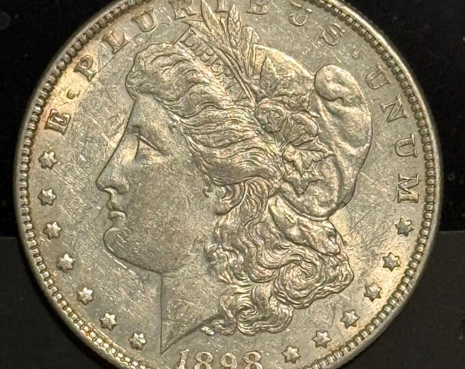 1898 P Morgan Silver Dollar • Philadelphia Mint • 90% Fine Silver • Genuine Ungraded Raw Coin • Better Grade
