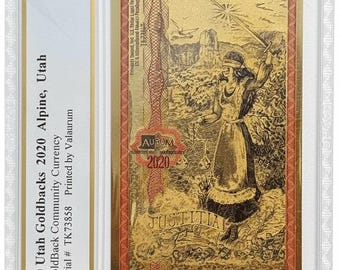 2020 Utah 10 GOLDBACKS • 1/100oz Pure Gold (.999 Fine, 24K) • Graded PCGS 69 PPQ