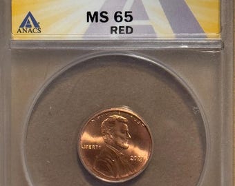 2023 P Lincoln Shield Penny, MINT ERROR • Extra V on Shoulder After V.D.B. • Graded ANACS MS65 Red