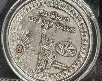 Fugio Cent Inspired 1 oz Pure Silver Round (.999 Fine) • Spegtacular Silver Stackular • Mind Your Business + 2 Themed Poker Chips • #8