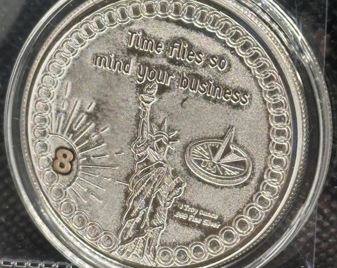 Fugio Cent Inspired 1 oz Pure Silver Round (.999 Fine) • Spegtacular Silver Stackular • Mind Your Business + 2 Themed Poker Chips • #8