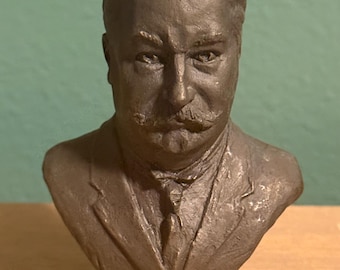 1977 Franklin Mint Presidential Bust Vintage Solid Bronze Statue, William Howard Taft (1909-1913)