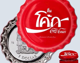 Coca-Cola THAILAND World Edition Silver Proof Bottle Cap Coin • 6 Grams Fine Silver (.999) • 2020 Fiji Silver Dollar • Mintage #0431/1000