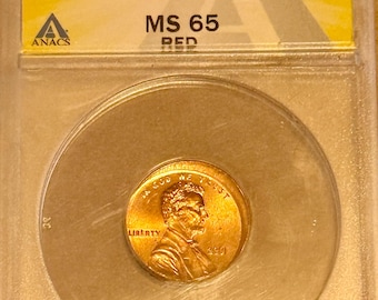 2001 Lincoln Memorial Penny MINT ERROR, Struck 10% Off Center • Graded ANACS MS65 Rd (Red)