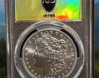 2021 CC Privy Morgan Silver Dollar • 100th Anniversary, Carson City Mint • Ultra Breaks Gold Rush Chase Label • PCGS MS70 • Population of 20