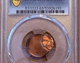 1982-2008 Lincoln Memorial Penny MINT ERROR, Struck 65% Off Center • Graded PCGS MS63 Rb (Red/Brown)