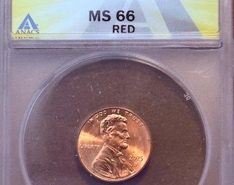 2025 D Lincoln Cent Shield Penny Set • Last Year of Production • Graded ANACS MS66 RED