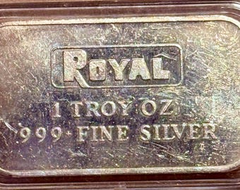 ENGELHARD TIER 2 RARITY <1500 Made • Royal Typewriter Vintage Silver Art Bar • 1 oz Pure Silver Ingot in Capsule (.999 Fine)