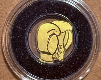 2022 Palau 0.5g Gold Boxing Gloves • 1/2 Gram Pure Gold Coin in Capsule (.9999 Fine, 24K)