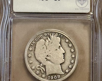 1908 D Barber Silver Half Dollar 50c • Denver Mint • Graded ICG G6