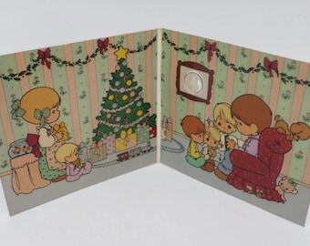 Precious Moments Silver Christmas Card, Happy Holidays New Year • 1/10 oz Fine Silver Round Coin (99.9% Pure) • Includes Original Envelope