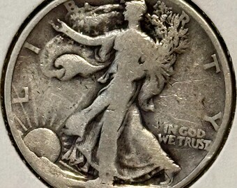 1919 P Walking Liberty Half Dollar • KEY DATE • Ungraded VG+ (Very Good+)
