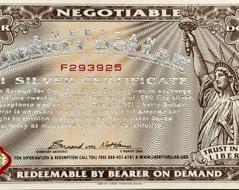 2006 NORFED American Liberty Dollar Silver Certificate • 20 Dollar Silver Base Note, Uncirculated