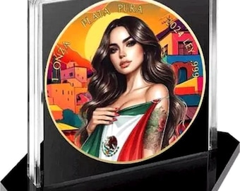 2024 Mexico Libertad 1 Onza • Colorized Mexican Beauties  • 1 oz Pure Silver (.999 Fine) • 24k Gold Accent Finish • Limited Mintage of 500