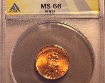 2001 Lincoln Memorial Penny MINT ERROR, Struck 10% Off Center • Graded ANACS MS65 Rd (Red)