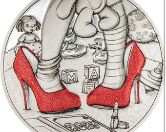Be Big Series: Mommy Girl 0.5oz Silver Coin • 1/2 oz Pure Silver (.999 Fine) • 2023 Cook Islands 2 Dollars • OGP Display Box + COA