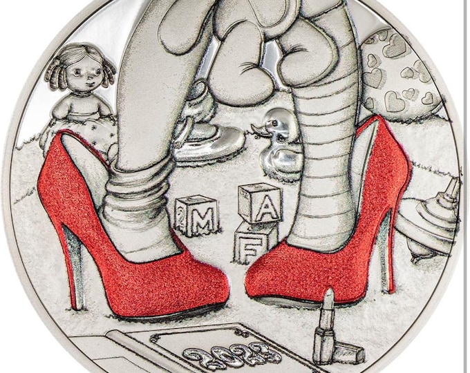 Be Big Series: Mommy Girl 0.5oz Silver Coin • 1/2 oz Pure Silver (.999 Fine) • 2023 Cook Islands 2 Dollars • OGP Display Box + COA