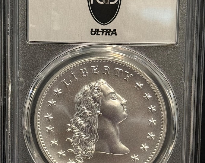 2024 Flowing Hair Silver Medal • From Ultra Breaks High Rollers Series • Anniversary, First Day of Issue Label • Total Pop of 99 • PCGS MS70