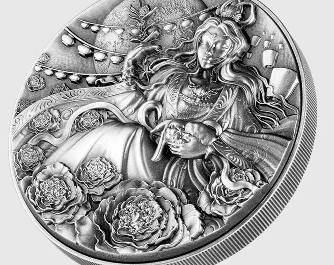 Chang Er & The Jade Rabbit Bi-Metal Max Coin • 1 oz Fine Silver + 4.5 oz Pure Copper • 2023 Niue 5000 Francs • Limited Mintage #13/688
