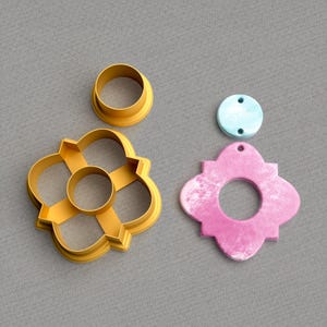 Floral Geometric Polymer Clay Cutter Set: Dangle Earring DIY (2-2.75 inch)