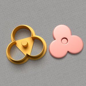 Three Petal Flower Polymer Clay Cutters: Jewelry Making, 6 Sizes