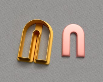 Cortadores de arcilla polimérica medianos en forma de U para joyería hecha a mano • 6 tamaños diferentes • Bordes de corte afilados