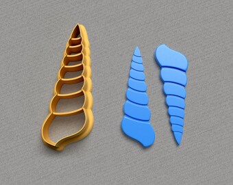 Cortadores de arcilla polimérica con forma de concha de barrena para joyería hecha a mano • 4 tamaños diferentes • Bordes de corte afilados