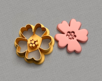 Blossom Flower Polymer Clay Cutters: Jewelry Making, 6 Sizes