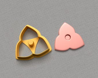 Three Petal Flower Polymer Clay Cutters: Style B, 6 Sizes