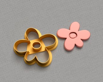 Flower Polymer Clay Cutters: 3D Printed Jewelry Making, 6 Sizes