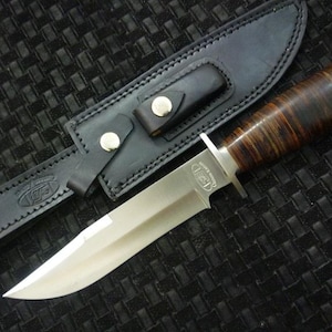 Handmade J2 Steel with Leather Handle & Steel Finger Guard Bowie Knife Groomsmen Gift, Birthday Gift, Wedding And Christmas Gift for him