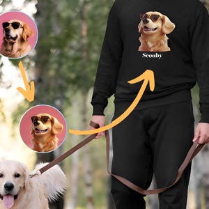Custom Cartoon Sweatshirt with Your Pet or Portrait  Personalized Hoodie | Unique Gift for Dog Lovers, Couples, Birthdays & Special Moments.