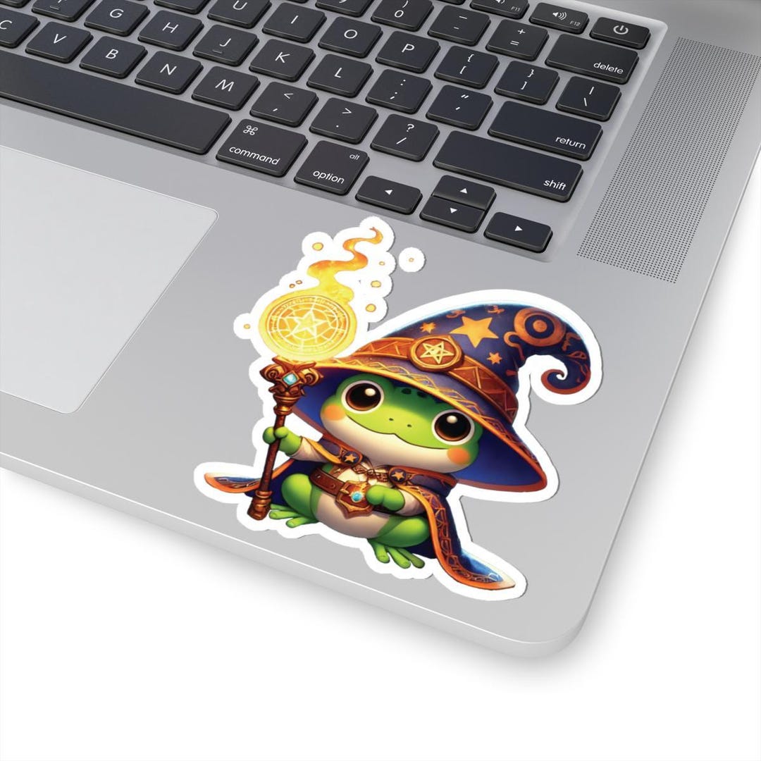 Wizard Vinyl Sticker Glossy Finish Trendy Design Fantasy Frog Decal ...