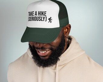Casquette de camionneur de randonnée Casquette snapback pour aventure en plein air, conception réglable, casque de montagne, accessoire de camping, passionné de sentiers, cadeau pour amoureux de la nature