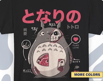 Vintage T-shirt Anatomy of Totoro, Funny Unisex Tee, Studio Ghibli Retro Shirt, Casual Wear, Anime shirt Funny Vintage Neighbor Totoro Shirt