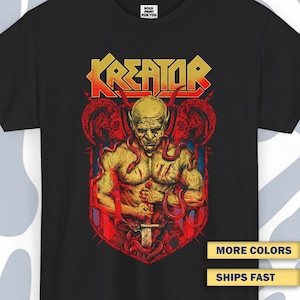 T-shirt Kreator 1, Vintage Unisex Tee, Thrash Metal Band Retro Shirt, Industrial Shirt, Melodic Death Metal Tee, Metal Band Sweatshirt