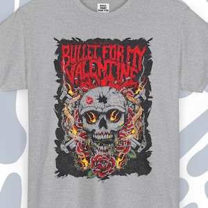 T-shirt Bullet For My Valentine, Funny Vintage Unisex Tee, Retro Shirt, Metalcore Wear, Metal Shirt, Vintage Shirt, Metal Band Sweatshirt