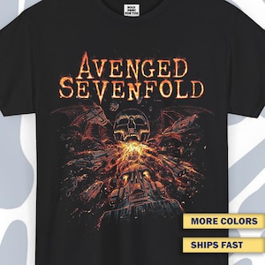 T-shirt Avenged Sevenfold, Funny Vintage Unisex Tee, A7X 3 Retro Shirt, Casual Wear, Metal Shirt, Vintage A7X Shirt, Metal Band Shirt