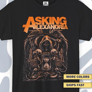 T-shirt ASKING ALEXANDRIA 1, Funny Vintage Unisex Tee, Metal Band Retro Shirt, Casual Wear, Funny Vintage Shirt, Hard Rock Shirt